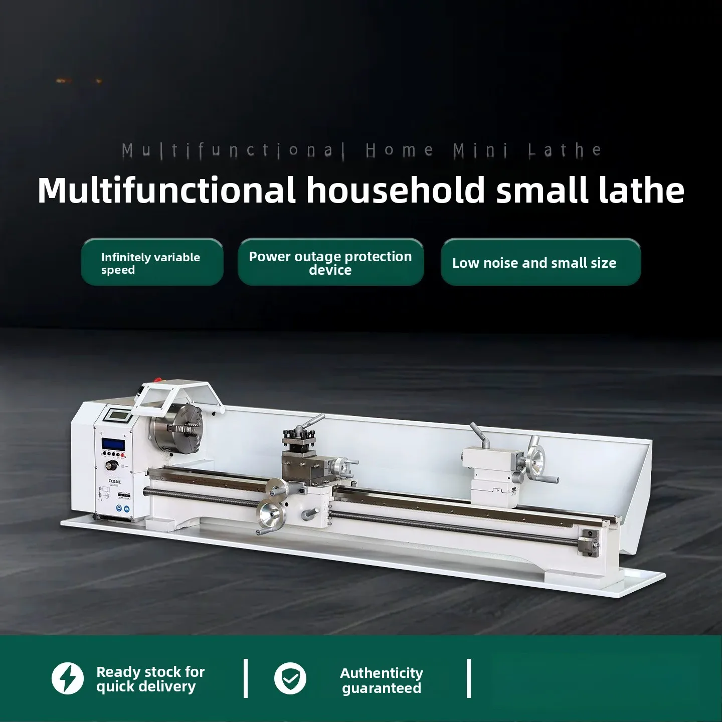 

Intelligent 210 Mini Lathe with Electronic Gears –Multi-Function Tabletop Woodworking & Billiard Cue Repair Machine for Home Use
