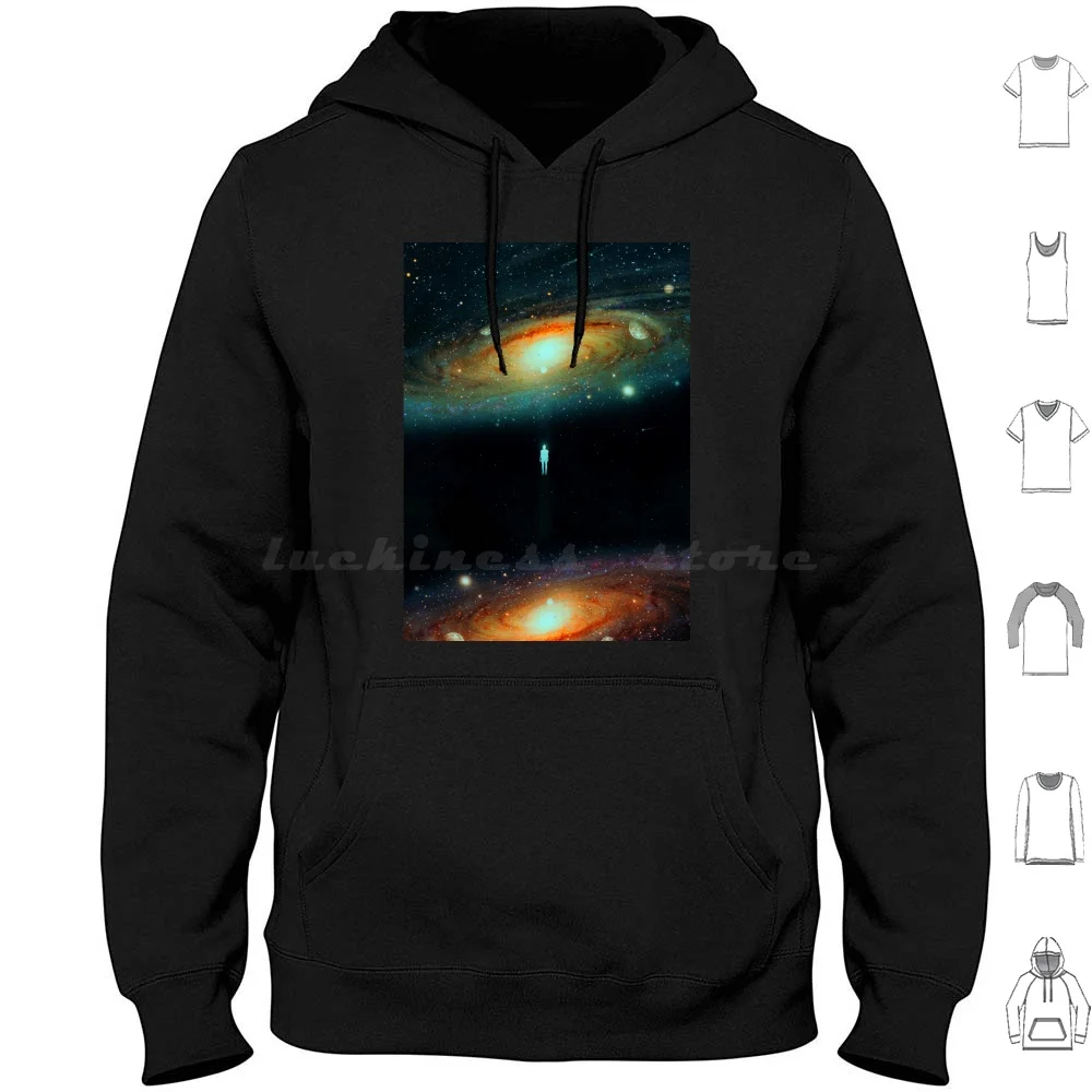 Parallel Universe Hoodies Long Sleeve Galaxy Space Stars Surreal Visual Planets Moon Universe Cosmic Cosmos Nature