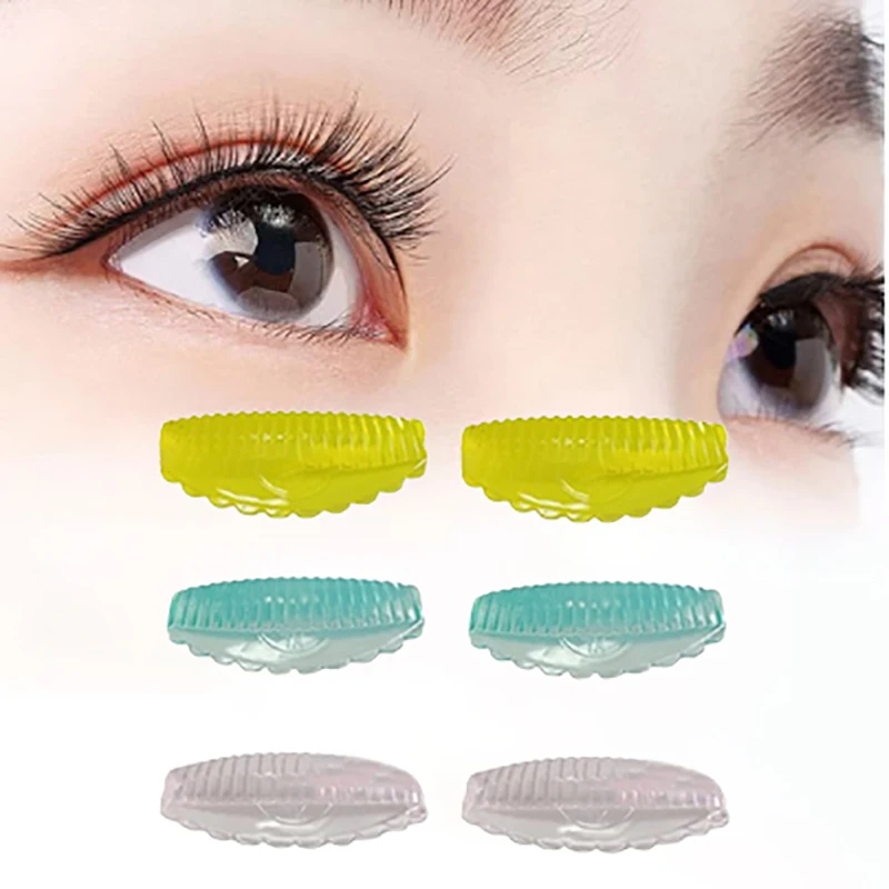 4 Pairs Glue Free Silicone Eyelash Perm Pads 4 Sizes Sticky Lashes Rods Shield Lifting 3D Eyelash Curler Applicator Tools