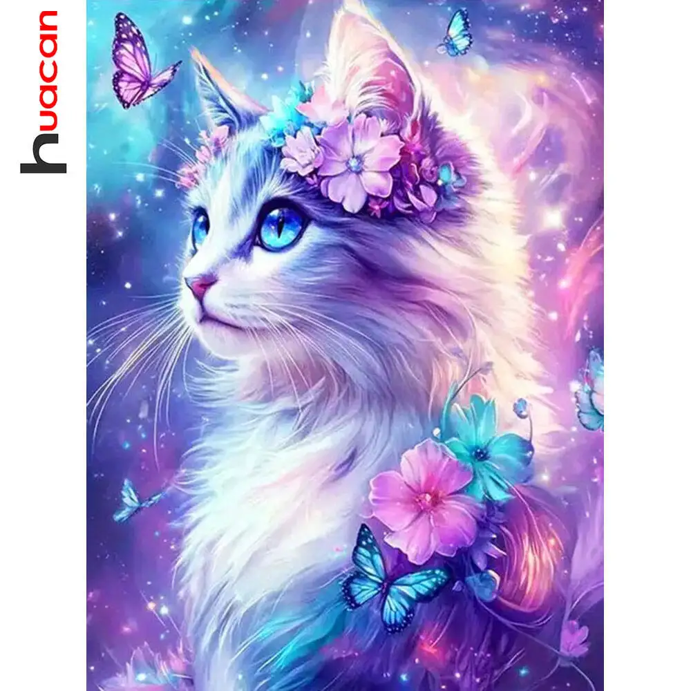 5D DIY Diamond Painting Cat Butterfly Diamond Mosaic Animal Flower New Collection 2025 Home Decor