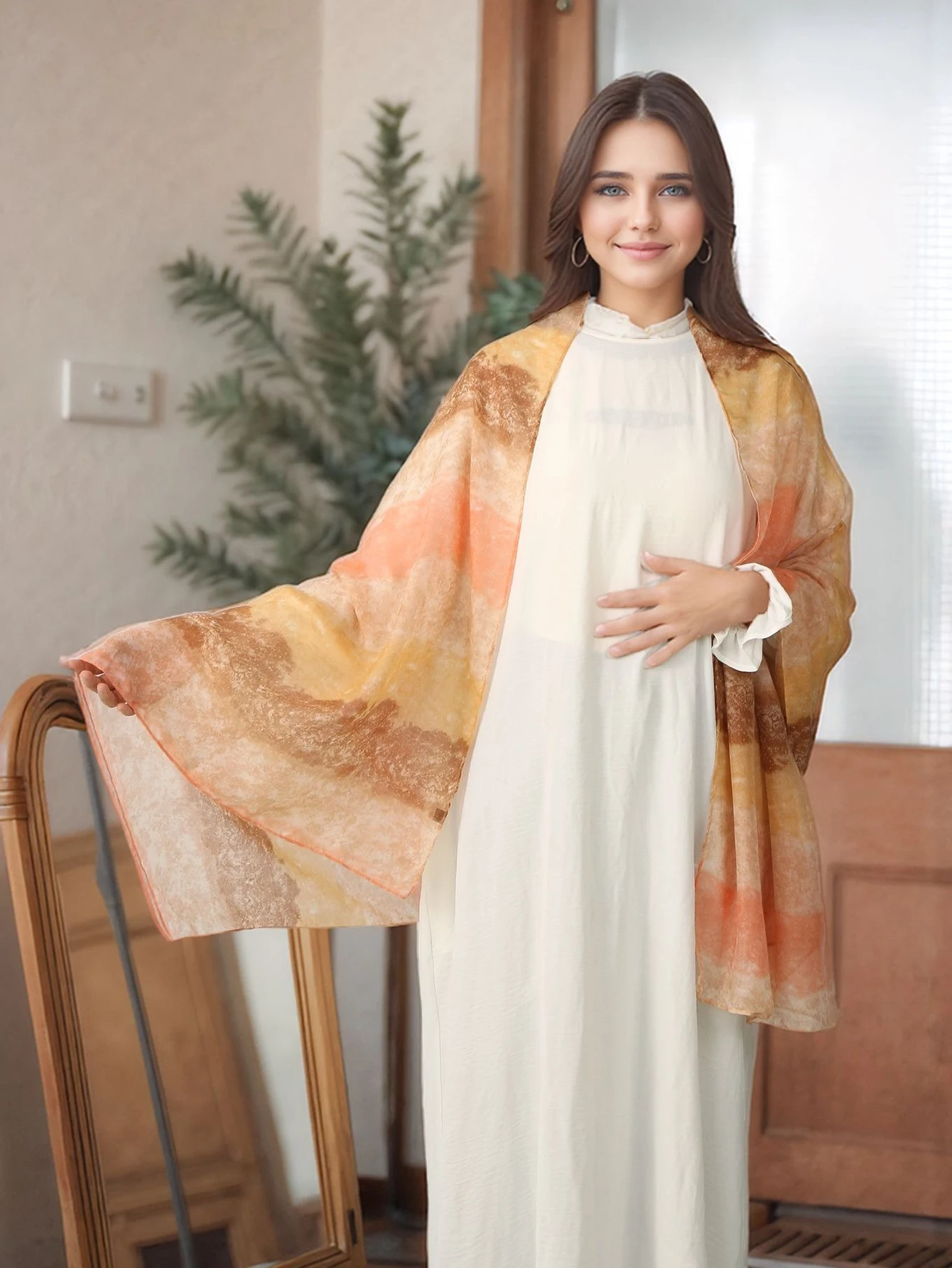 

Stripes Gradient Viscose Hijab Scarf Woman Muslim Hijab Lady Soft Shawls Summer Breathable Headwraps Islamic Turban Headscarf