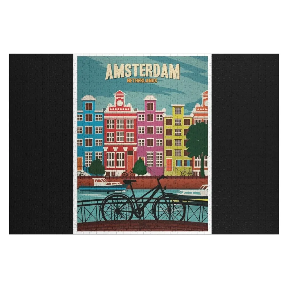 

Amsterdam - Netherlands Jigsaw Puzzle Personalized Wooden Name Customized Toys For Kids Picture Puzzle