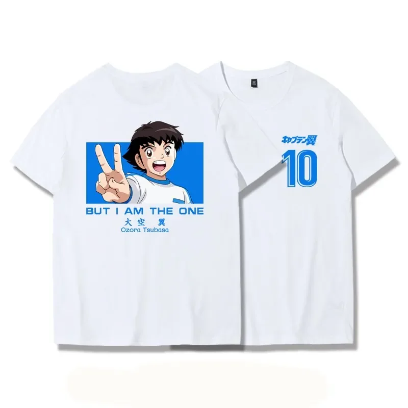 Tsubasa Captain 10 printed men's and women's T-shirts, casual short sleeved cotton shirts, summer