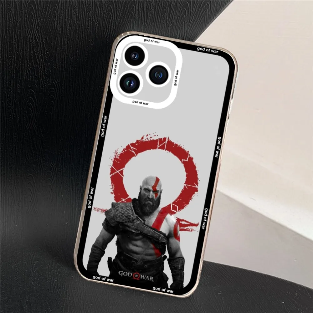 Capa de telefone God of War Game para iPhone 11 12 Mini 13 14 15 Pro Max transparente