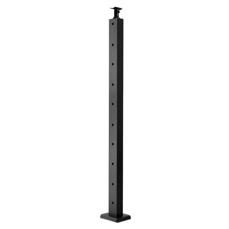 Cable Railing Post, 36x1x2 Inch Level Deck Stair Posts, 1-Pack Stainless Steel Cable Handrail Post, Pre-Drilled Pickets with Mounting Bracket Stair Railing Kit, Black, 1JZLGZXHS914LZA6X001V0