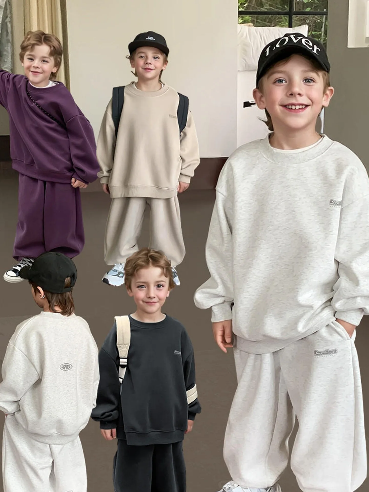 2025 Autumn Winter Korea Style Children's Clothing Girls Boys Long Sleeve Hoodie+Pants 2pcs Sets Causal Tracksuit For Girls
