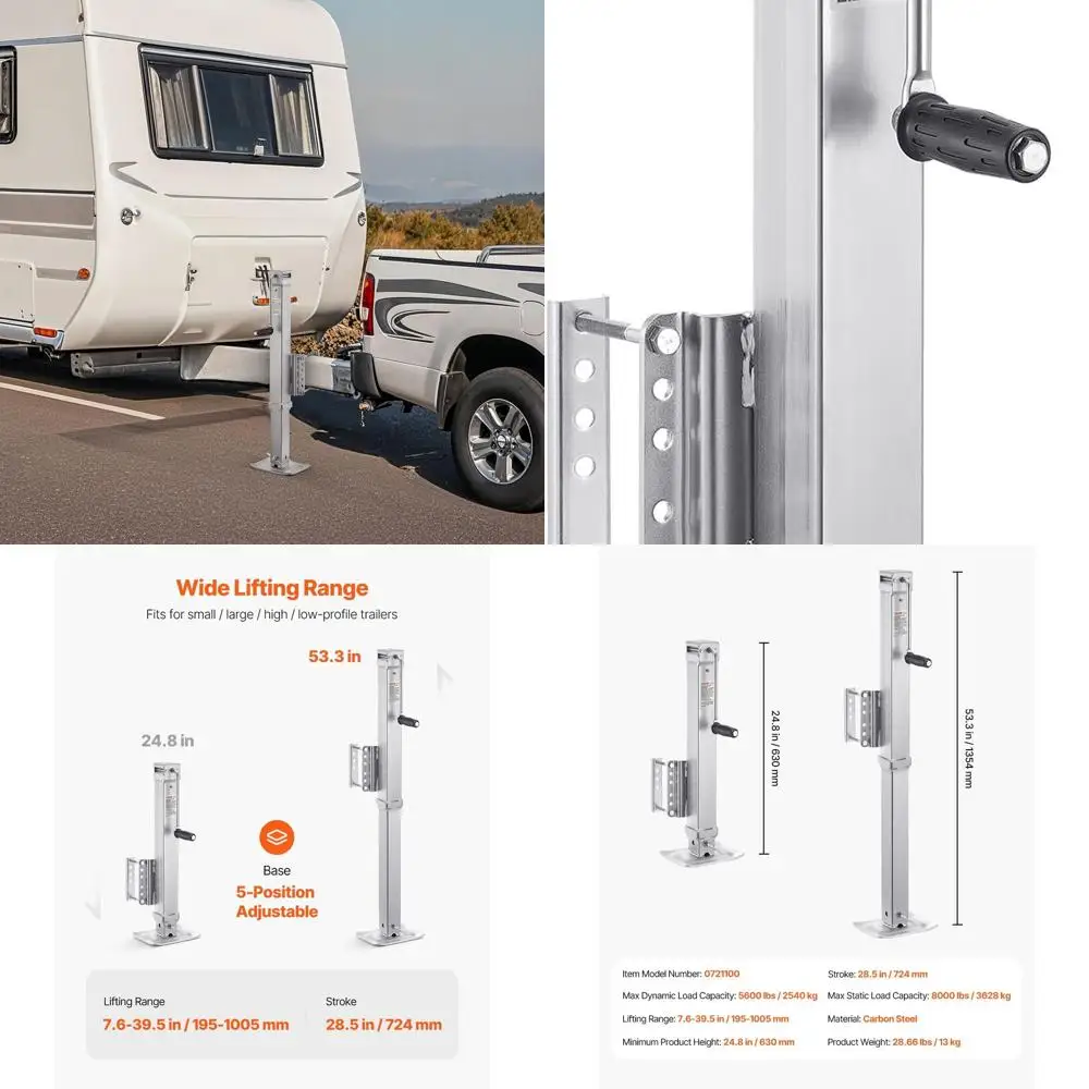 

Heavy Duty Swivel Trailer Jack, 8000 lbs Static Load Capacity, 28.5" Lift Jack Stand with Handle for RV, Horse, Utility, and Yac