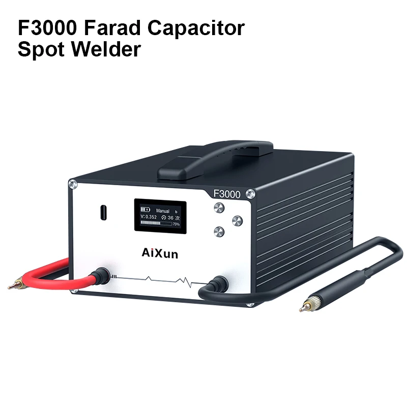 JCID Aixun F3000 Farad Capacitor Spot Welder with 3 Working  Modes 2.8V 3000F Double Pulse Solder Nickel Plated Welding Machine