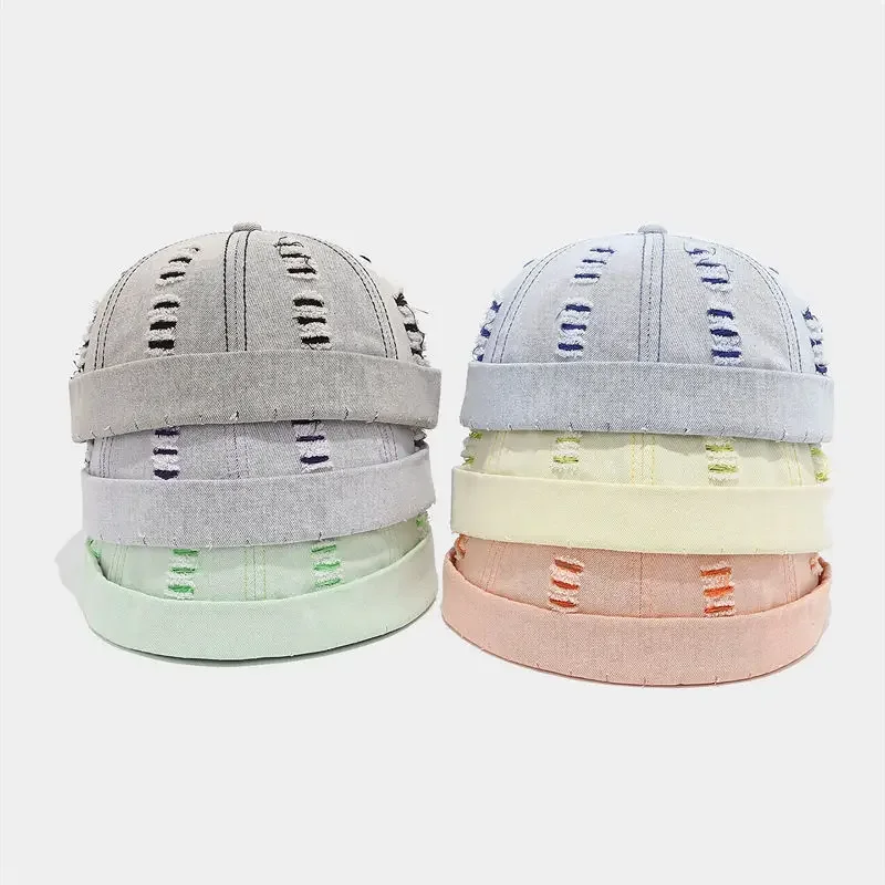 Spring and Summer Cotton Print Docker Cap Brimless Hat Beanie Hats Landlord Sailor Cap Men and Women 227