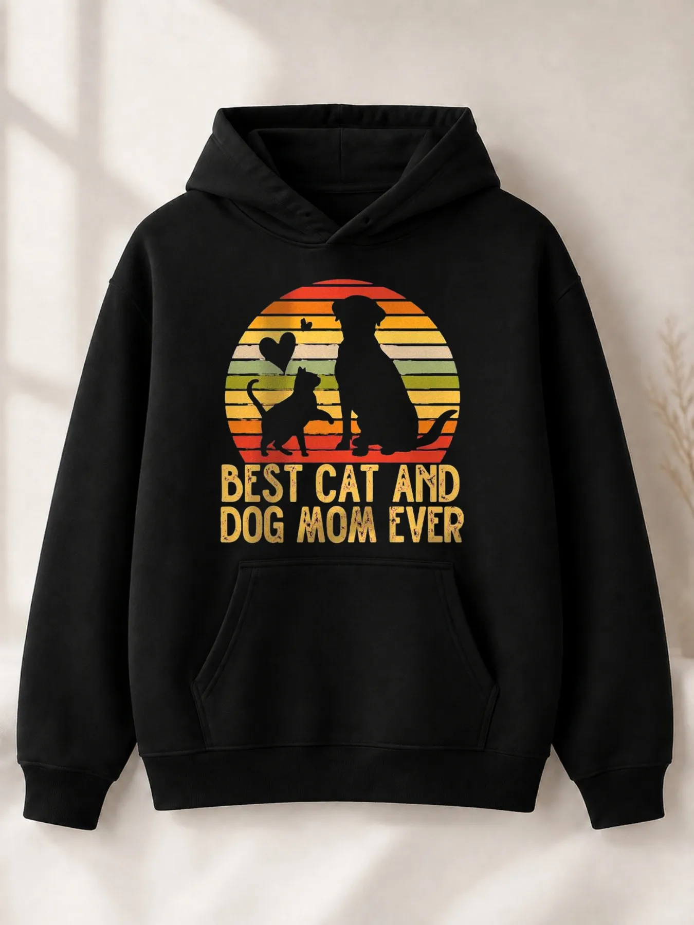 Retro Nostalgic Style Men's Hooded Sweatshirt, 