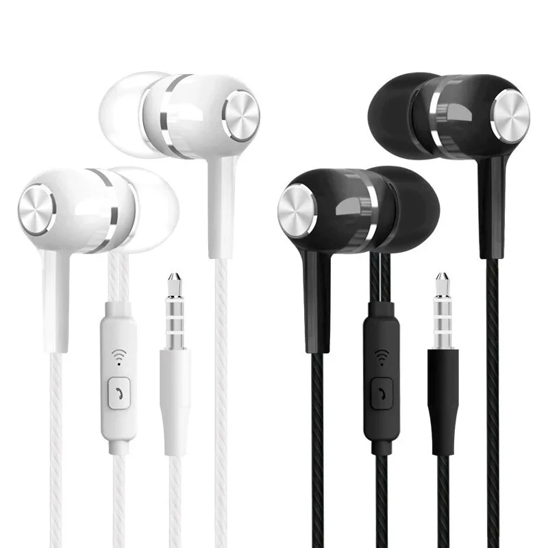 3.5mm Wired Earphone In-Ear Headset HIFI Heavy Bass Earbuds Monitor Sports Headset Stereo Music Gaming Headphone with Microphone