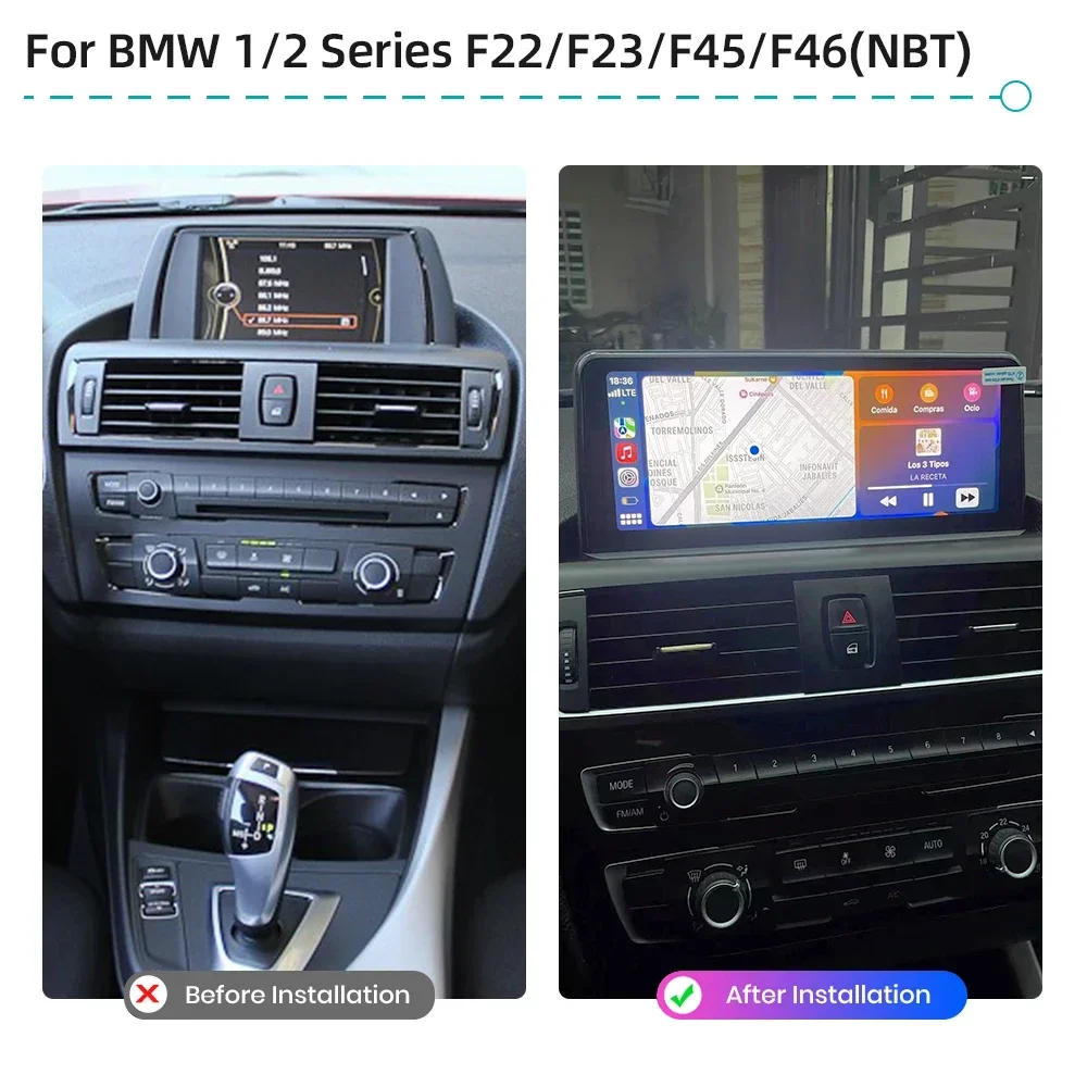 Android 12 CarPlay Multimedia Player Car Radio For BMW 1/2 Series F20 F21 F22 F23 F45 F46 GPS Navigation 4G WiFi IPS 1920*720