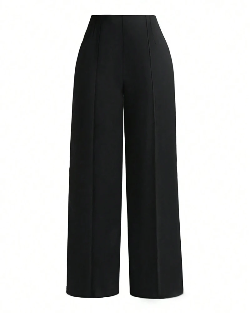 

Casual Style Long Pant Women 2024 Spring Solid Color Suit Pants Straight Leg Feminine Temperament Commuting High Waisted Pants