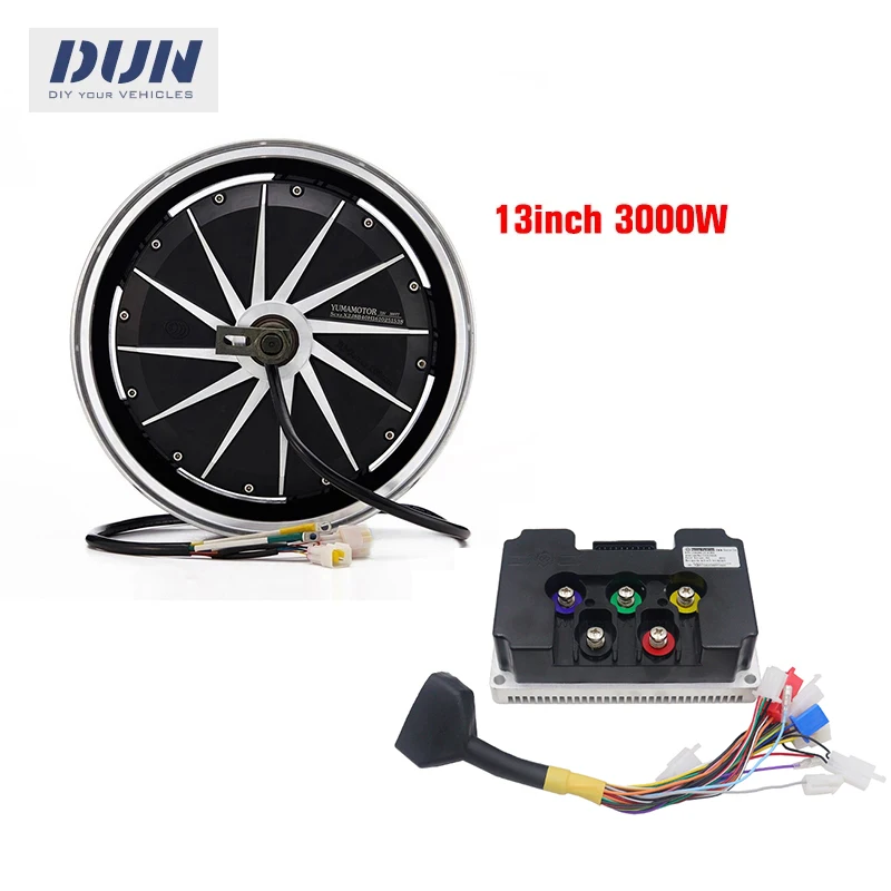 

YMMotor 13*3.5inch 254 3000W 75KM 72V 40H Hub Motor with ND72450 Controller For Electric Motorcycle Conversion