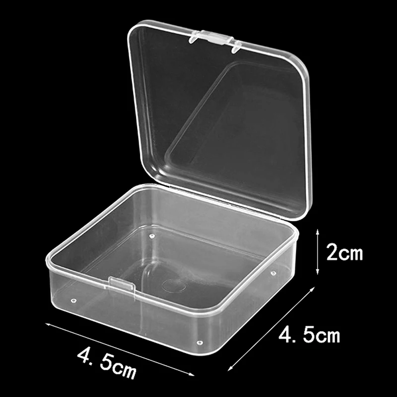 Mini Boxes Square Clear Plastic Jewelry Storage Case Container Packaging Box For Earrings Rings Beads Collecting Small Items