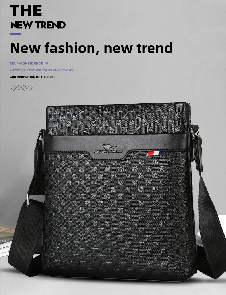 Echte Oberschicht aus Rindsleder für Herren, einzelne Umhängetasche, 2025, neuer Stil, männlich, lässig, Business-Tasche – Detail 1