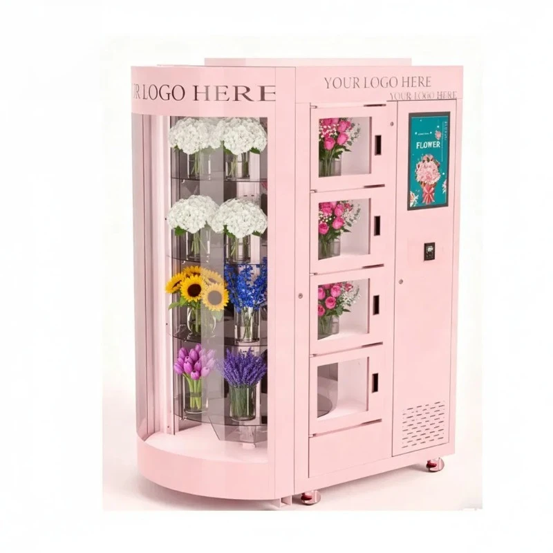 Remote Inventory Tracking Flower Vending Machine with Fresh Single Stems/Bouquets