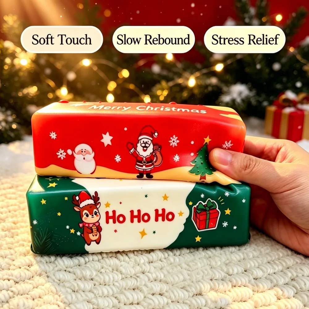 Christmas-themed Creative 14CM Realistic Butter Stick Slow Rebound Squishy Stress Relief Toy Gadget Halloween and Christmas Gift