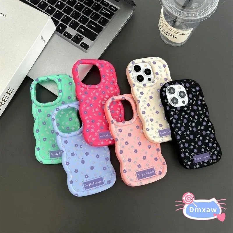 

For Tecno Spark 6 5 Air Pro 4 3 Go 2025 2024 2023 2022 2021 2020 1 1S 5G 4G Phone Case 3D Wave Cute Flower Ins Style Soft Cover