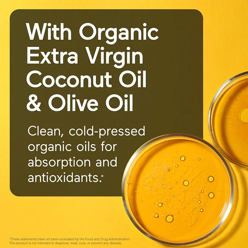 فيتامين د3 + فيتامين ك2 الطبيعي 1100 ميكروجرام زيت جوز الهند والزيتون العضوي - مكمل دعم العظام -60 كبسولة هلامية