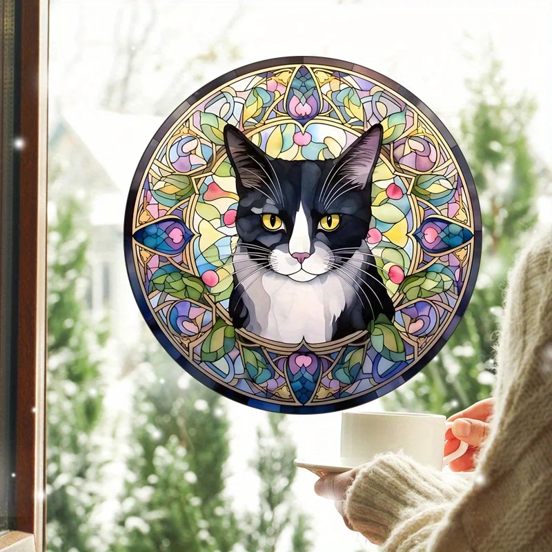 Niedliche Katze Muster Haupt dekoration Fenster Glas elektro statische Aufkleber statische Frisch halte glas Aufkleber für Wohnzimmer Badezimmer #44