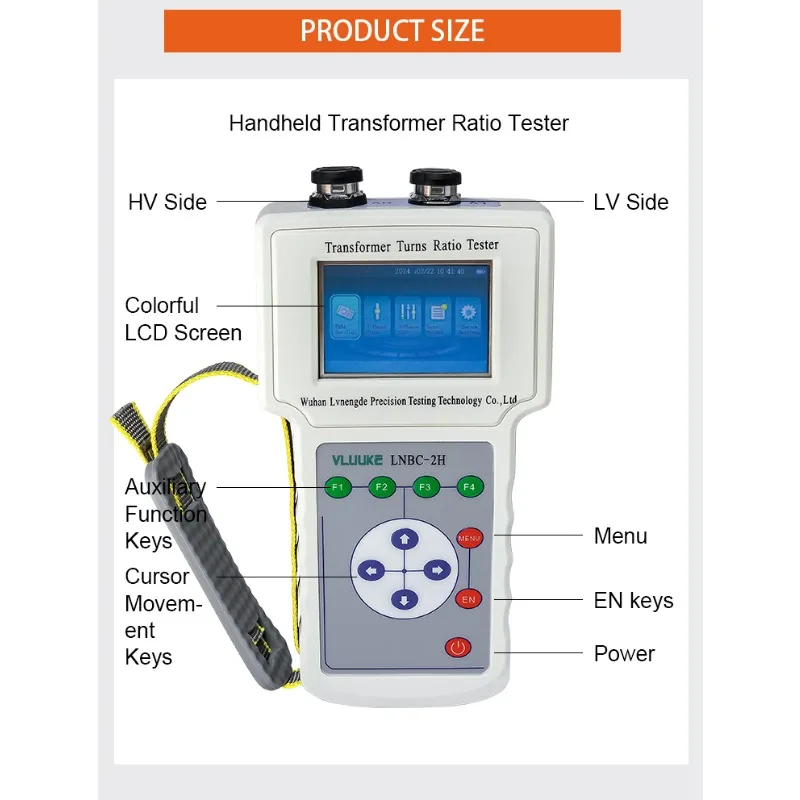 Lvnengde LNBC-2H Handheld Transformer Ratio Tester Farb-LCD-Display mit Datenexportfunktion