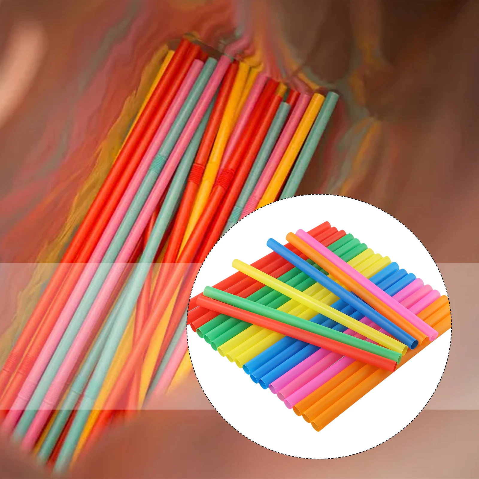 New Practical High Quality Material Straws Milkshake Straws Extra Wide Flat End Multi Color Oversized Boba Straws Colorful