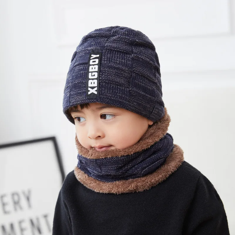 Conjunto de gorro y bufanda de punto con forro polar para niños y niñas, gorro cálido de invierno, 5, 6, 7, 8, 9, 10, 11 y 12 años