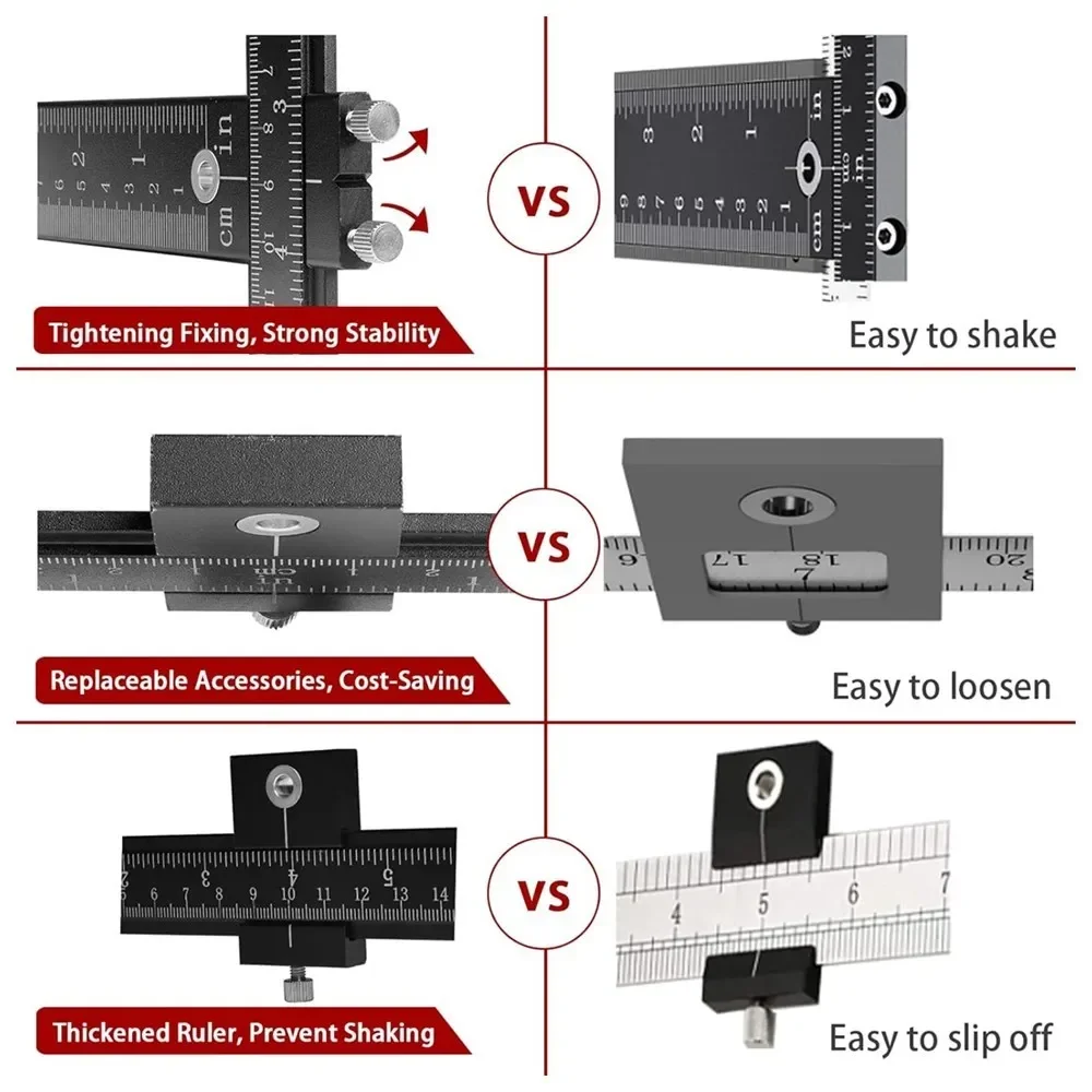 قابل للتعديل خزانة الأجهزة الرقصة لتركيب سريع ودقيق مقبض درج الباب مقبض سحب دليل الحفر محدد الألومنيوم #4