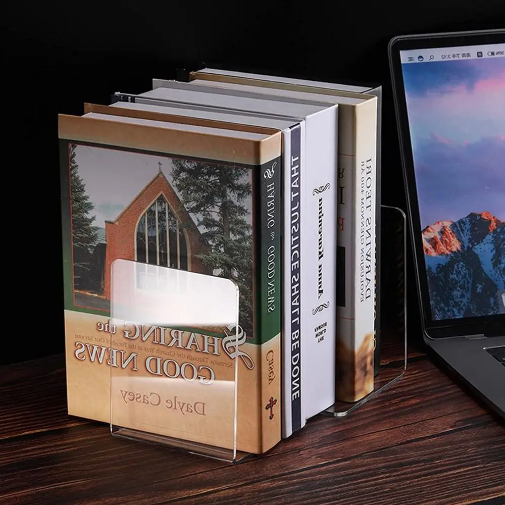 High Quality Acrylic Book Holder Transparent Portable CD Display Rack Multi Functional Bookshelf School Office