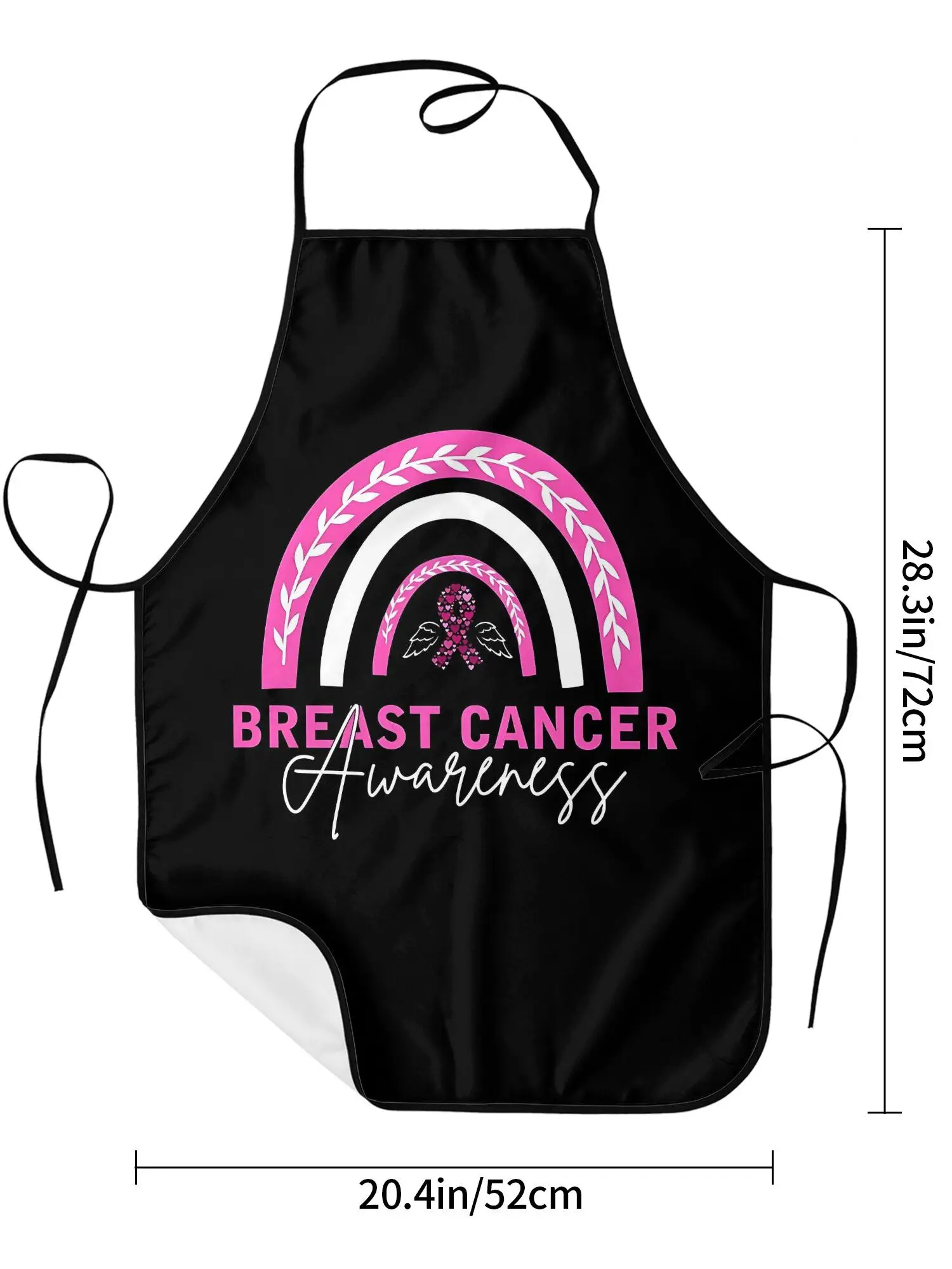 Breast Cancer Ribbon Pink Breast Cancer Awareness Rainbow Colorful Cartoon Cute Apron Chef Restaurant Print