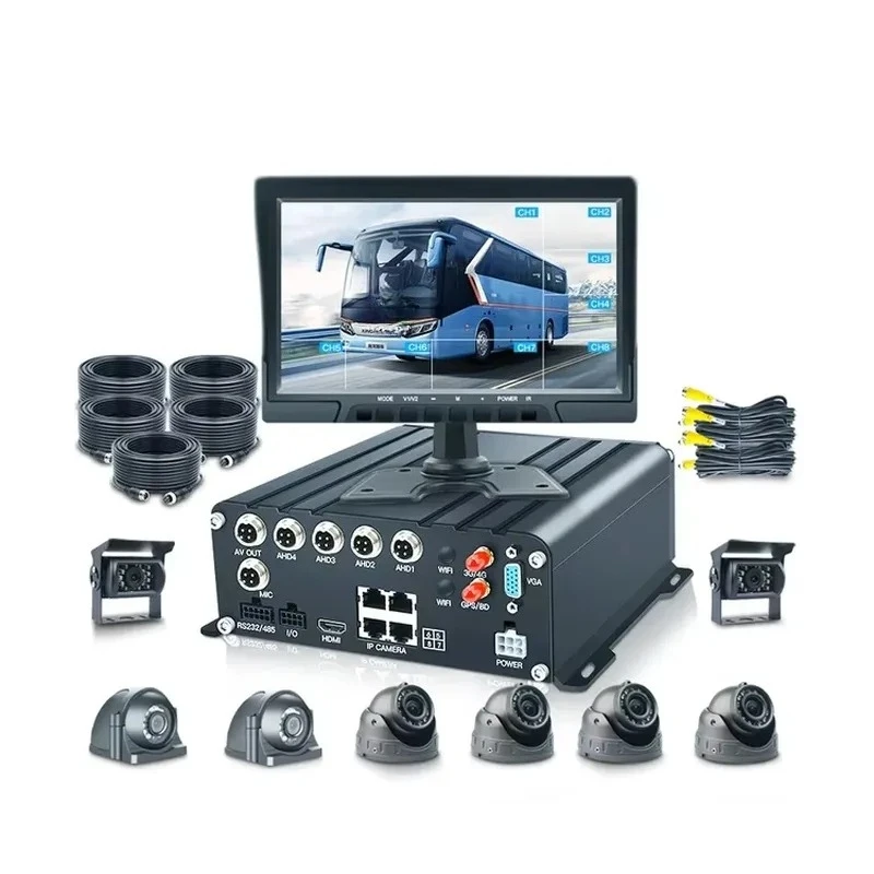 Bus Truck Fleet Solution 4G HDD NVR 8CH Dvr Video 4ch Real Car Bus Ai Cctv Truck Time Mobile Viewing Tracking MDVR Kit
