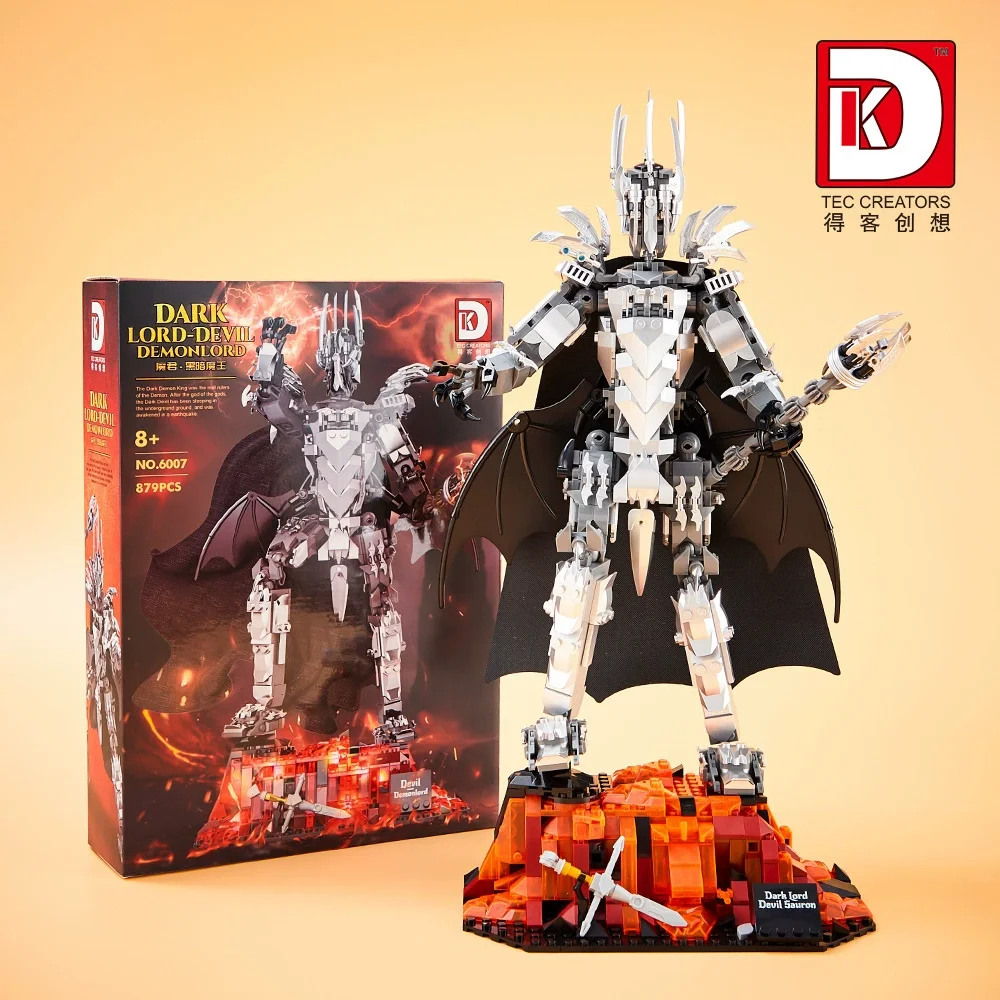 

879 Pcs Dark Lord Mech Building Blocks Demon Warrior Model Construction Toys for Adults Creative Collection Gift