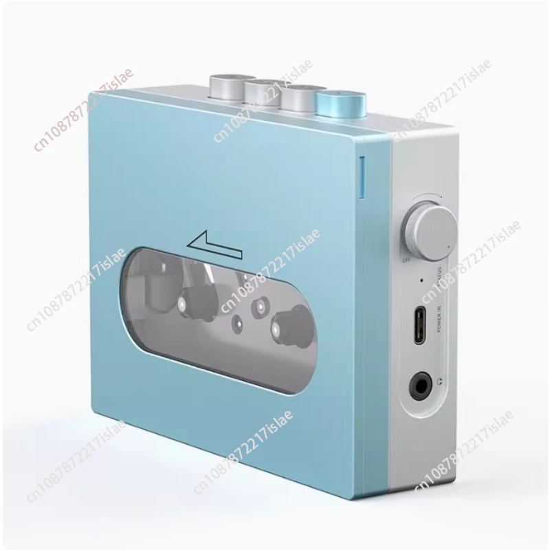 retro stereo player auto reverse audio music tapes with external speaker