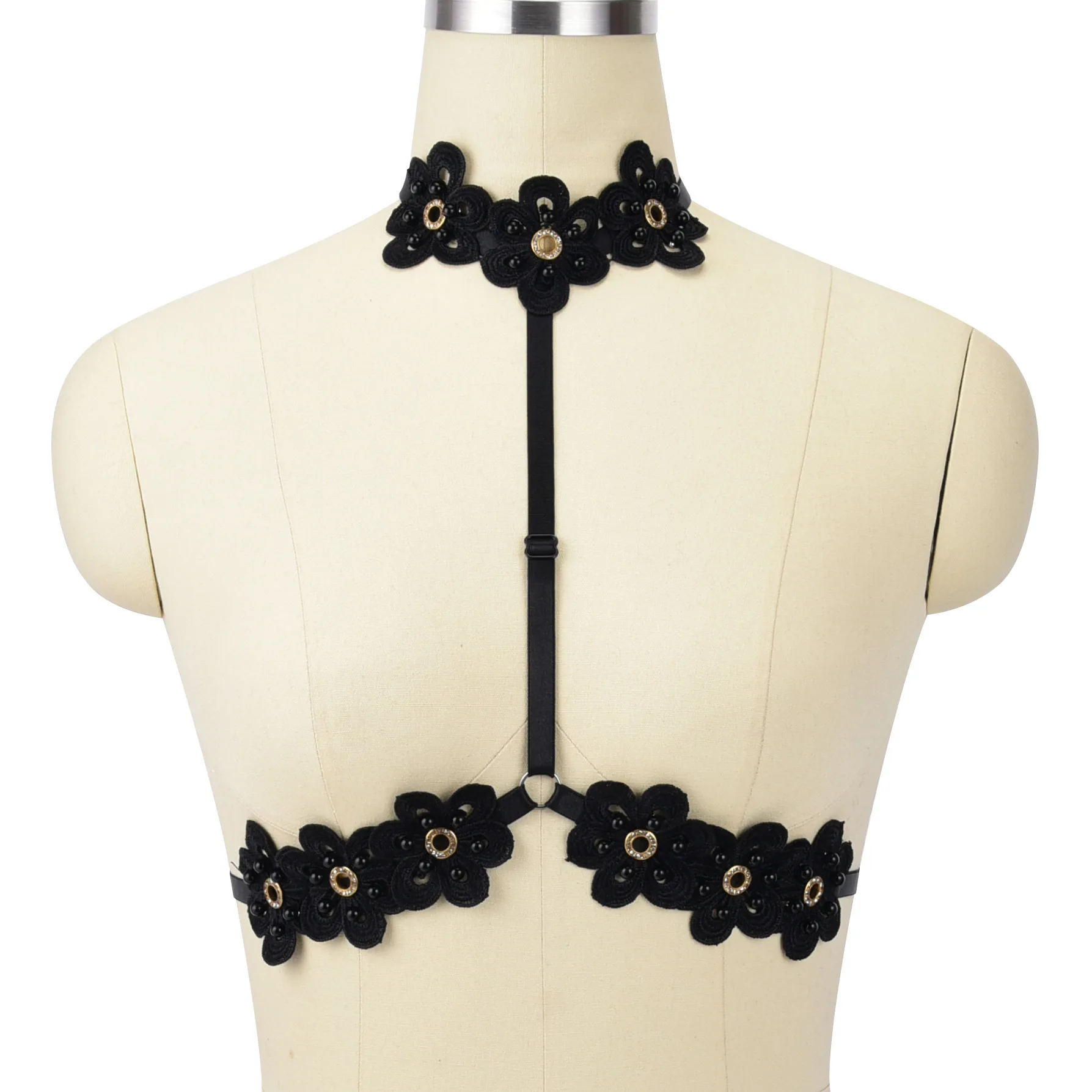 

Adjustable Bra Tassel Hollow Sexy Adjustable Cage Harajuku Body Harness Belt Heart Ring Fashion Elastic Harness