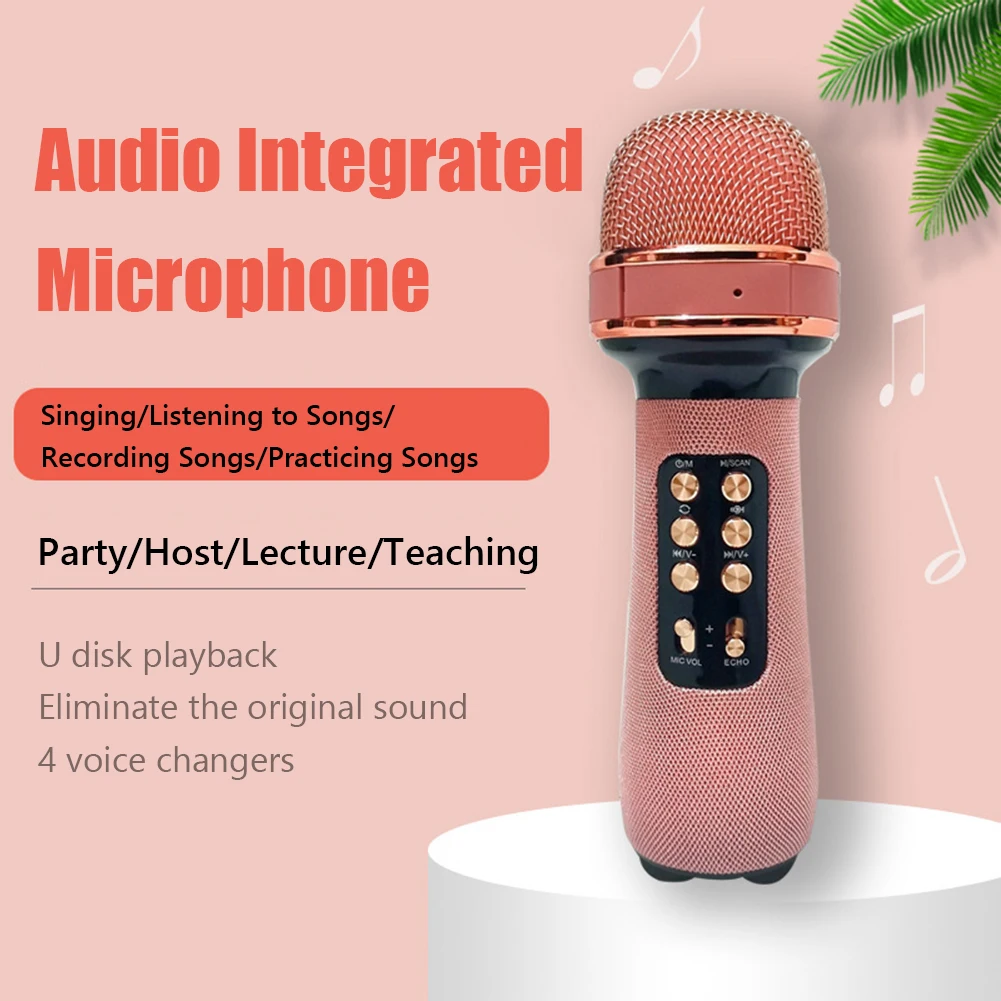 

WS-898 Wireless Bluetooth-Compatible Microphone Multifunctional Mic+FM+Voice Changing Audio Speaker Supplies