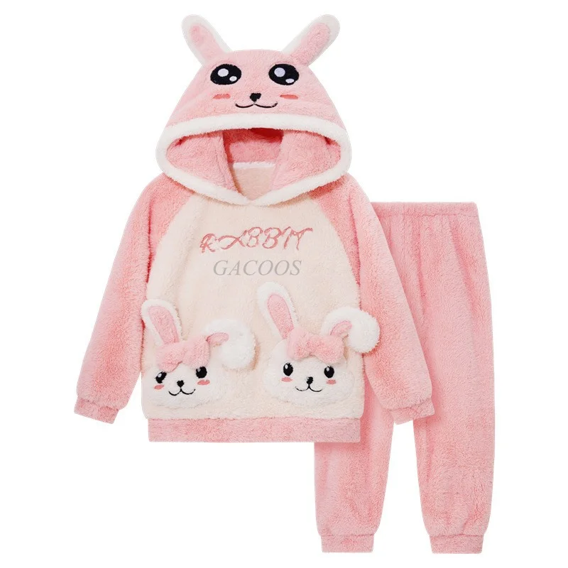 Thicken Toddler Shark Pijamas Hooded Pajamas Sets for Baby Girls Boys Sleepwear Winter Warm Kids Pyjamas Children's Home Wear image 5