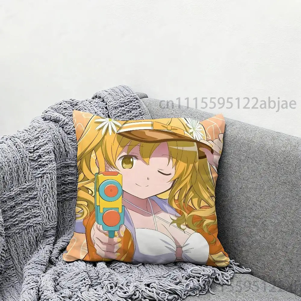 M-Mami Tomoe Throw Pillow Case 40x40cm Decoration DIY Square Chair Pillowcase Pad Cover
