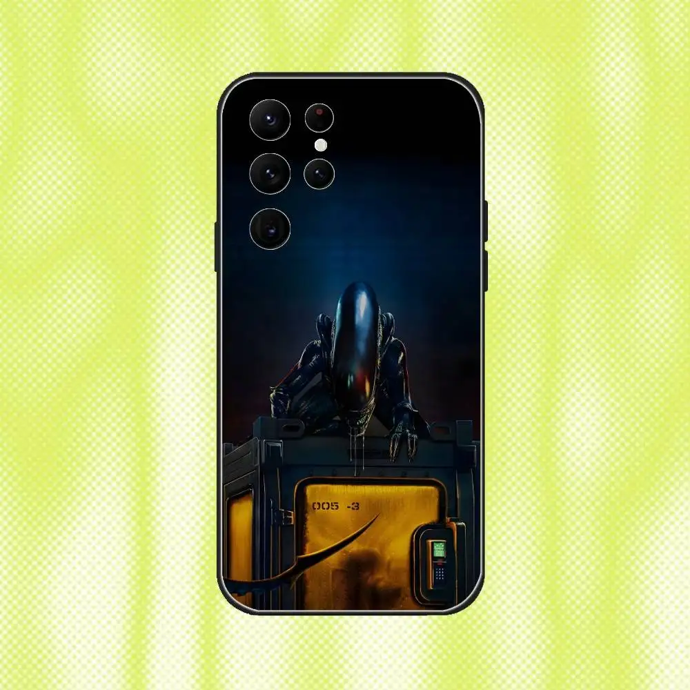 Casing Ponsel Alien Earth 2025 untuk Samsung S 25,24,23,22,30,21,10,9,Ultra,Plus,Lite,FE,4,5G Casing Lembut Hitam