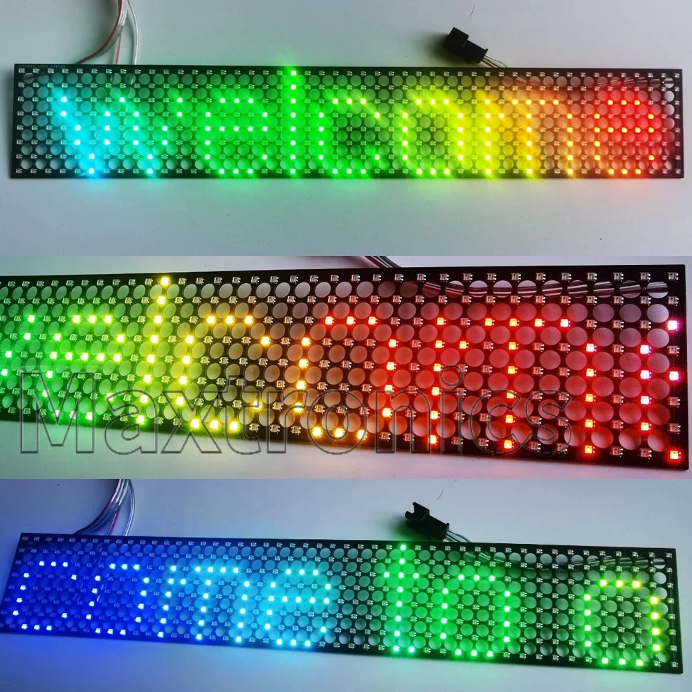 Pantalla LED transparente WS2812B a todo Color RGB 256/384 píxeles matriz de puntos protocolo SPI 2020 cuenta de lámpara para señal de Panel LED DC5V P6.25