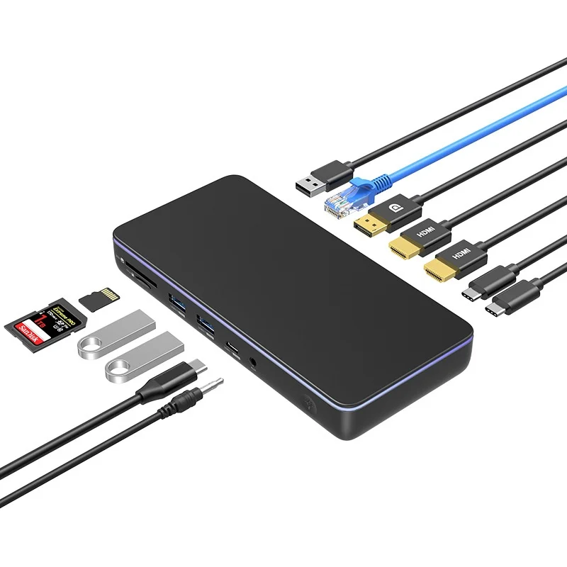 

The Type-C desktop USB-C expansion multi-screen multi-interface converter supports abnormal display Laptop Docking Stations