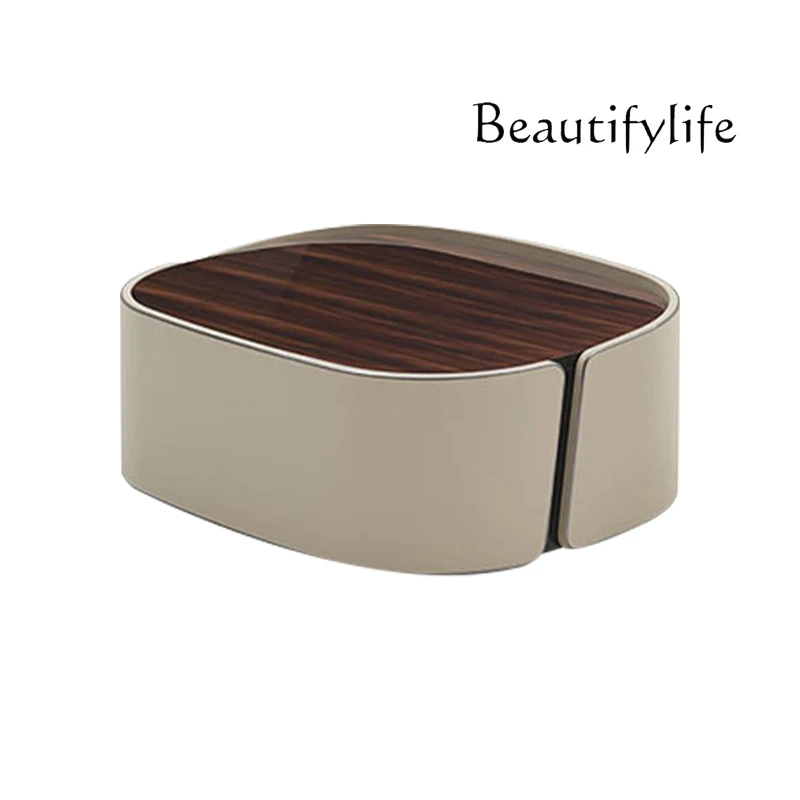 

FTavolino da caffè italiano di lusso leggero, design minimalista, soggiorno, tavolo da tè ovale di dimensioni domestiche