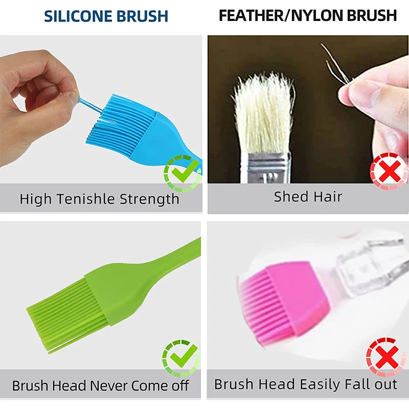 LMETJMA Silicone Basting Brush Upgrade Heat Resistant Pastry Brush Oil Brush For BBQ Cooking Baking and Grilling JT63