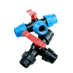 3-Way Valve Garden Hose PE Connector Splitter Hose Manifold Heavy Duty Water Hose Fittings 20/25/32/40/50mm