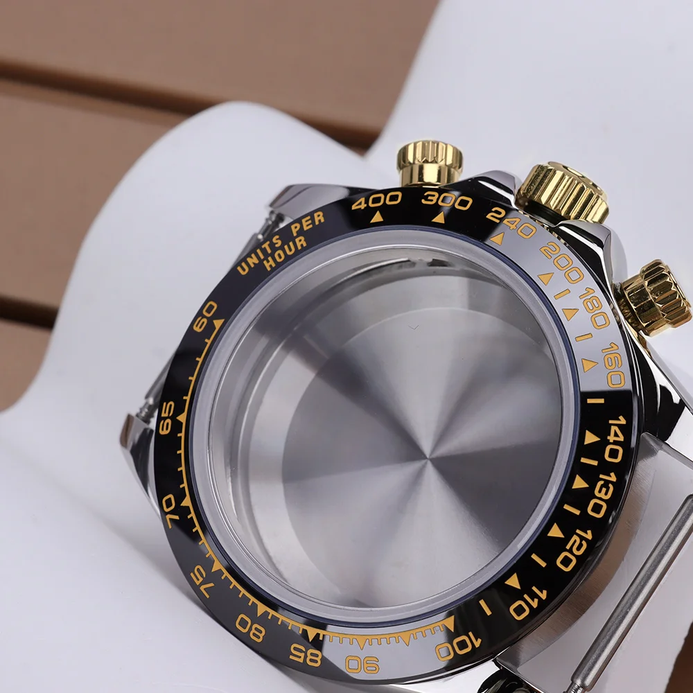 

VK63 Case 39mm Watch Case Sapphire Glass For Daytona Style VK63 Quartz Movement DIY Fashion Waterproof Watch Stainless Steel Set