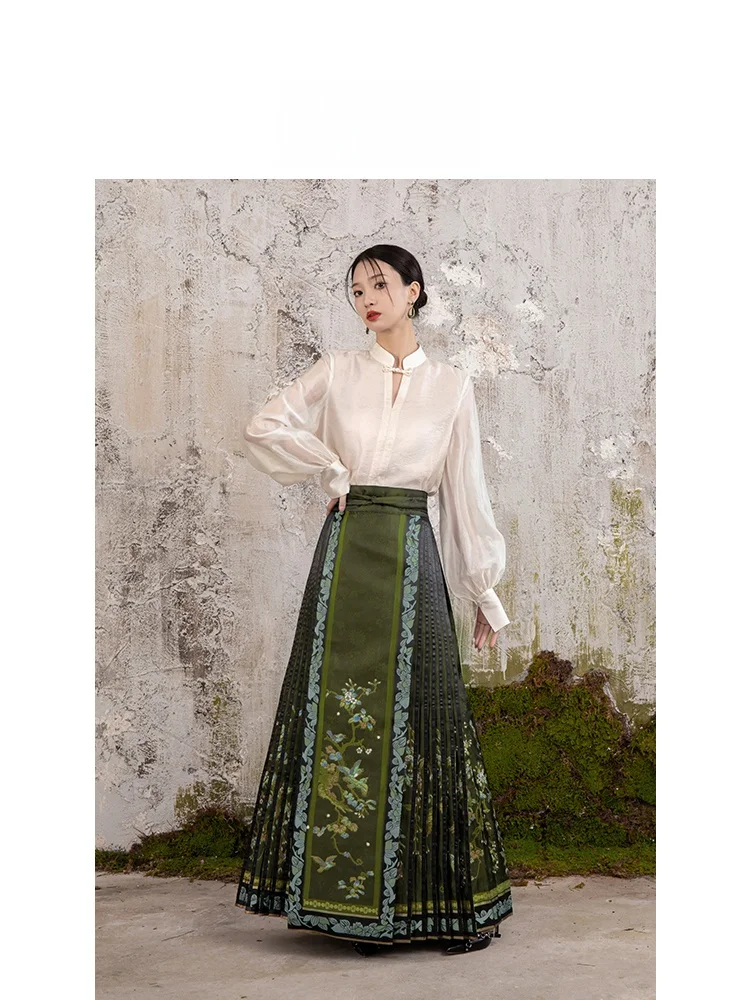 

Новая китайская юбка в стиле династии Мин, Ханьфу, летняя коллекция 2025, национальный тренд, с завышенной талией, А-силуэт, из полиэфирного волокна