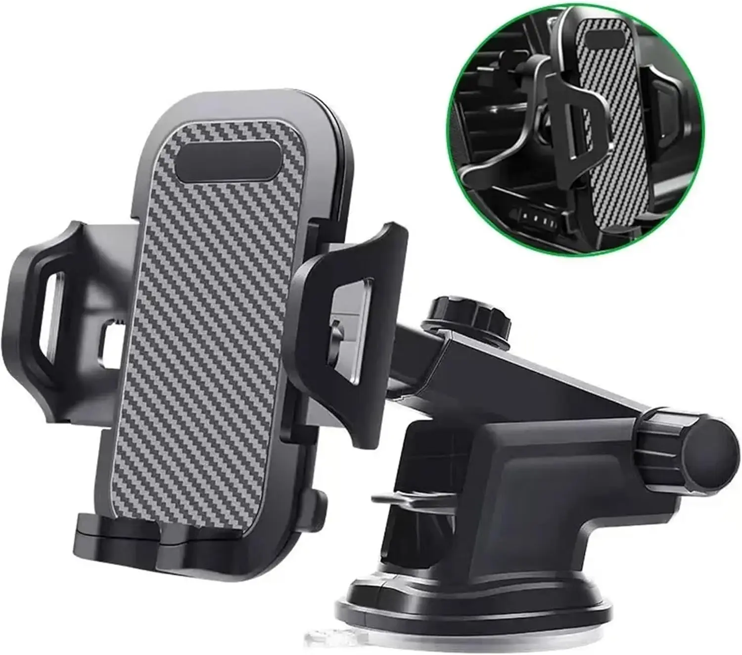 3-in-1 Universal Car Phone Mount Holder Cradle, Dashboard Windshield Air Vent Suction Cup Holder for iPhone and Android Smartphones
