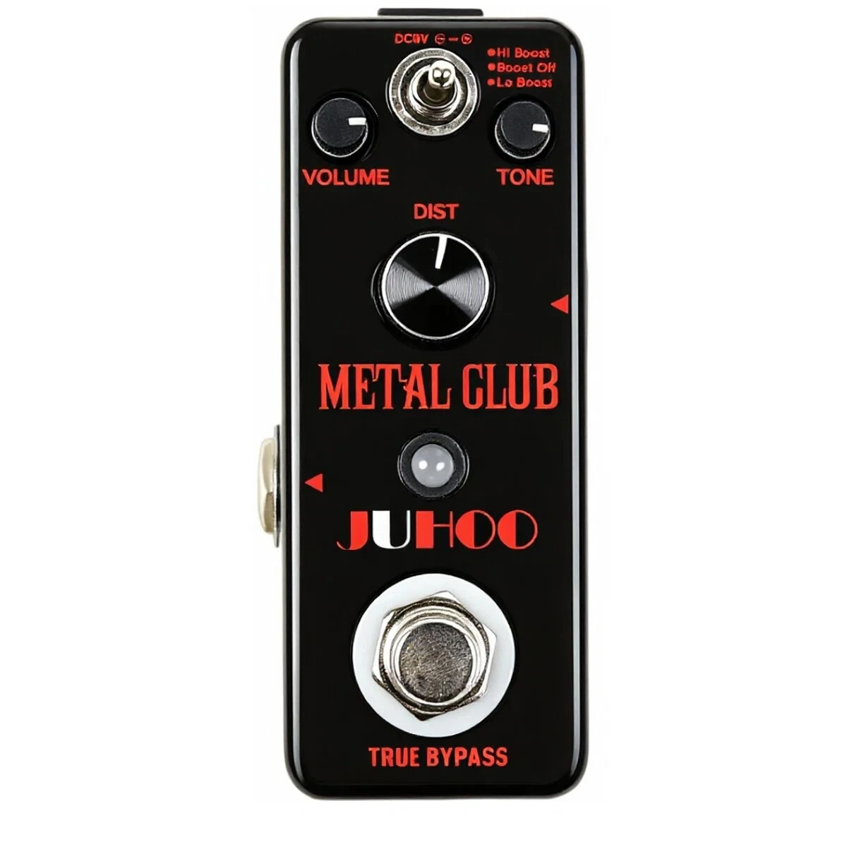JUHOO Metal Club Distortion Guitar Pedal 3‑Mode Lo Boost /Boost Off /Hi Boost High‑Gain Heavy Metal Stompbox Holy War Riffs