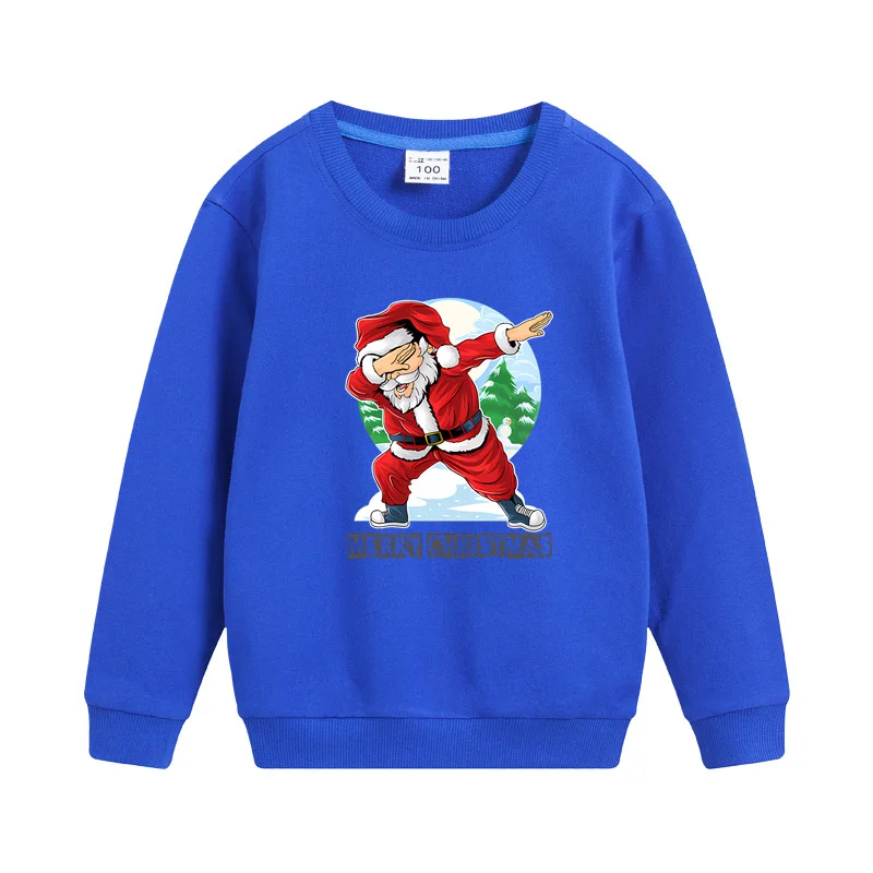 Weihnachten Frühling und Herbst Pullover für Kinder Santa Claus lustige Hoodies Jungen Mädchen Langarm Mäntel