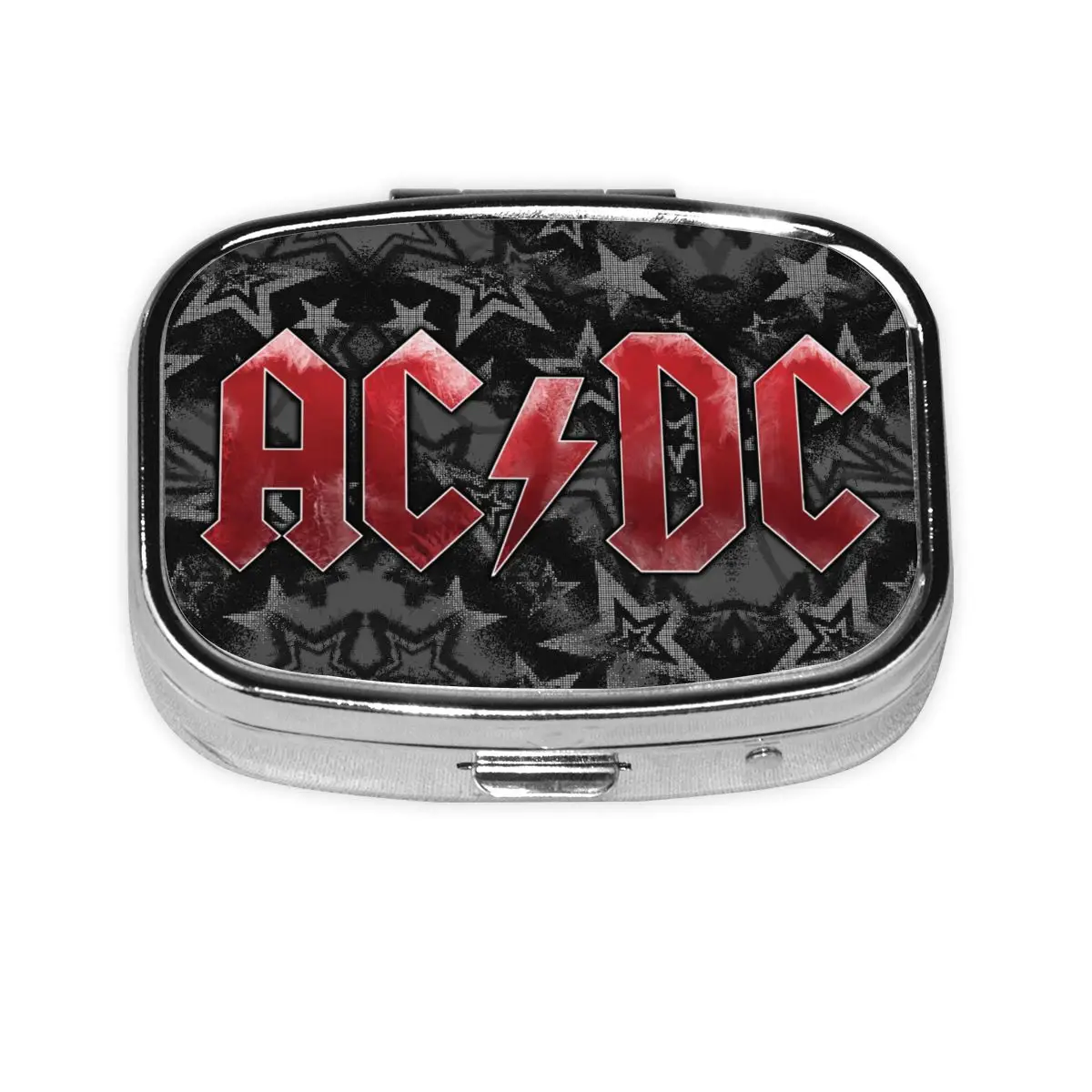 

Металлический красный AC DC логотип, квадратный органайзер для таблеток, тяжелый металлический оркестр, музыкальная аптечка, чехол для таблеток, разветвители, коробка для хранения